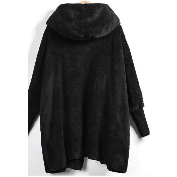 Cozy Teddy Open Front Hoodie Jacket Coat - Picture 7 of 13